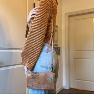 Catchfly Floral Embroidered Leather Women's Bag